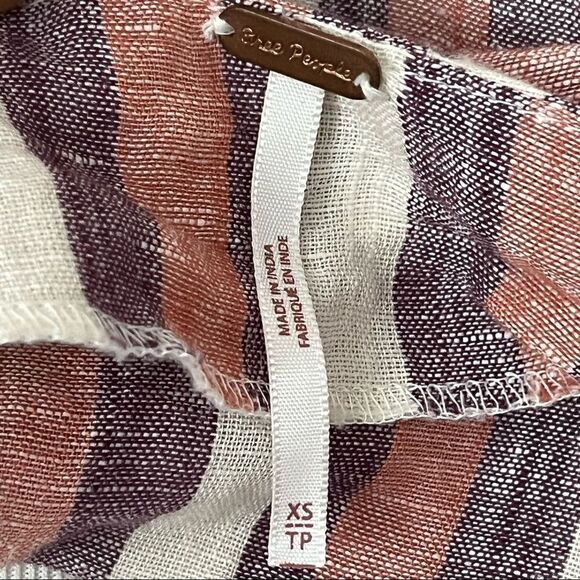 Free People Monday Striped Linen Midi Dress XS - Picture 7 of 9